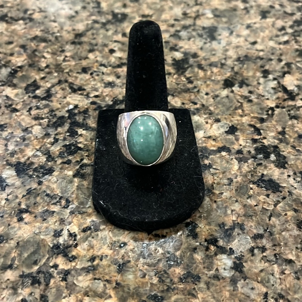 Sterling and Jade Ring